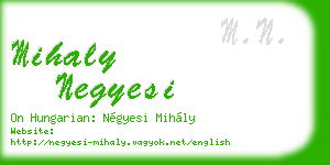 mihaly negyesi business card